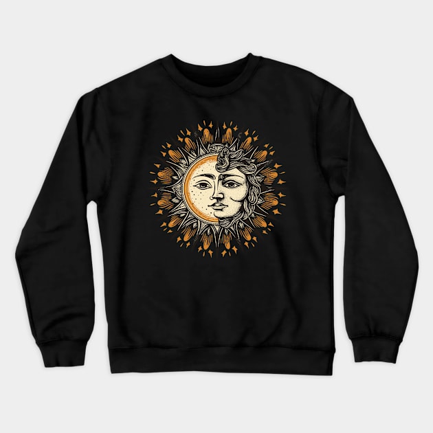 sun and moon Crewneck Sweatshirt by Hugo Bloke